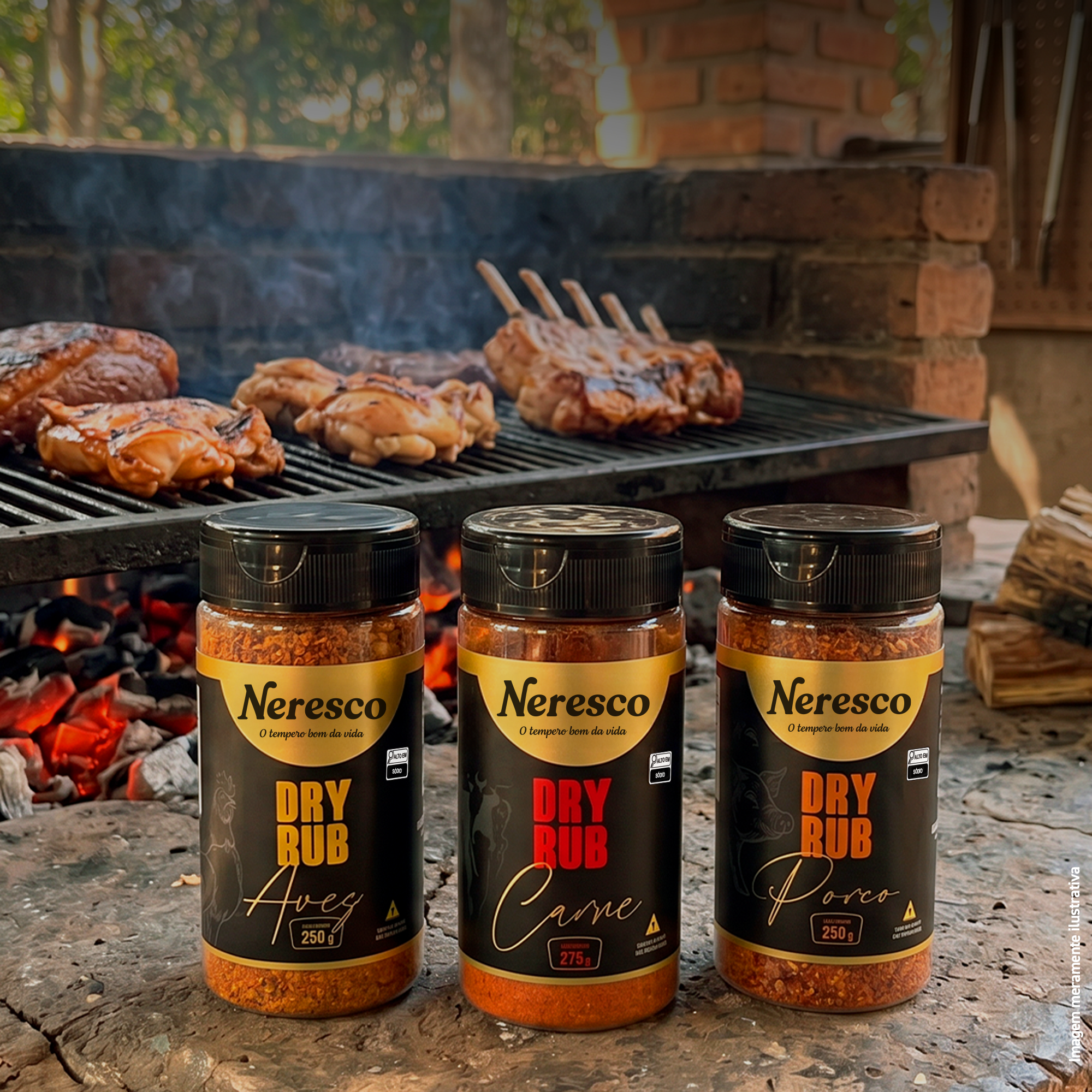 Kit Dry Rub Neresco 3 Sabores 275g: Aves ...
