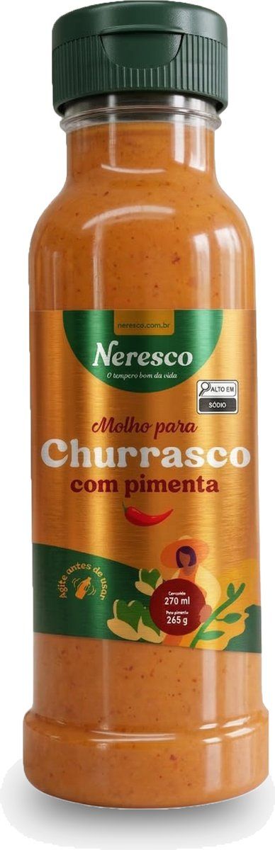 MOLHO PARA CHURRASCO C/PIMENTA 270ML FRASCO