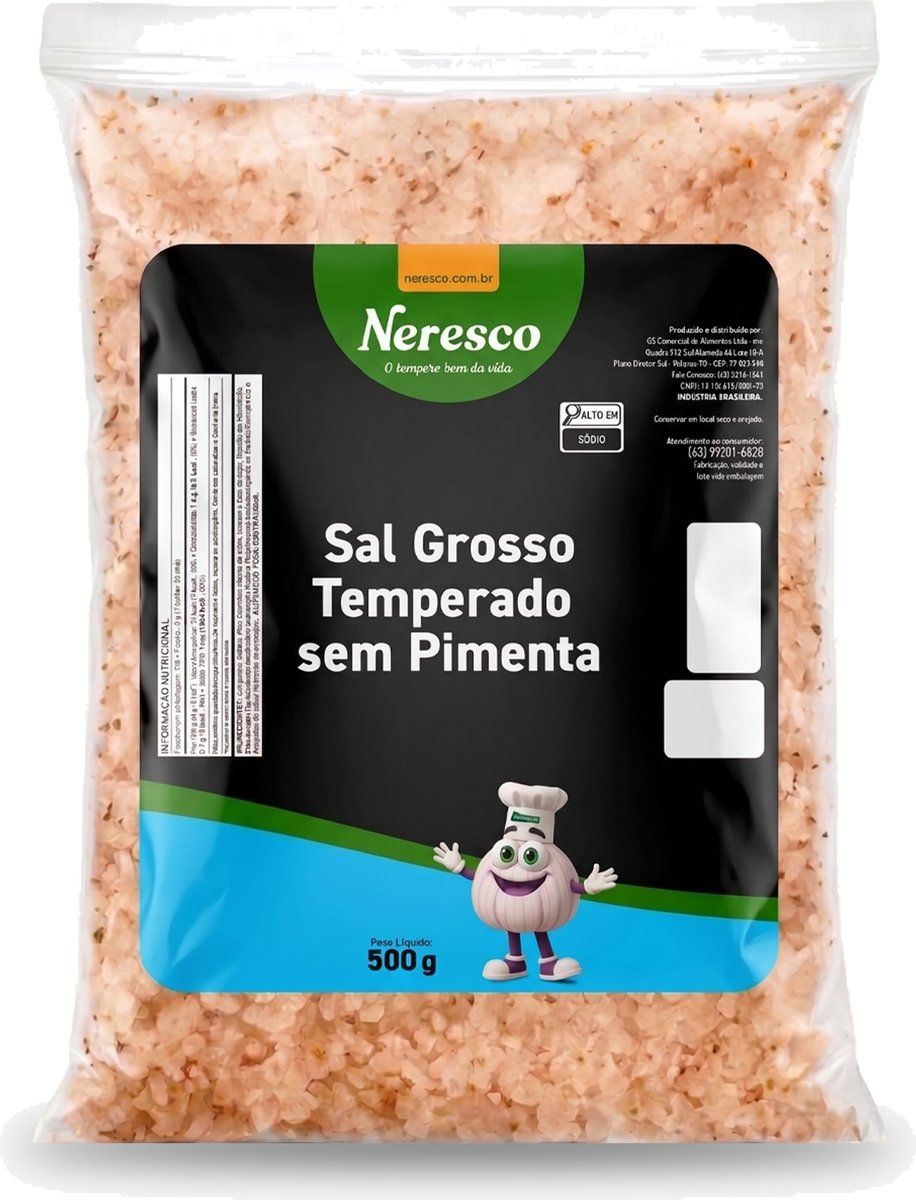 SAL GROSSO TEMPERADO S/PIMENTA 500G SACO
